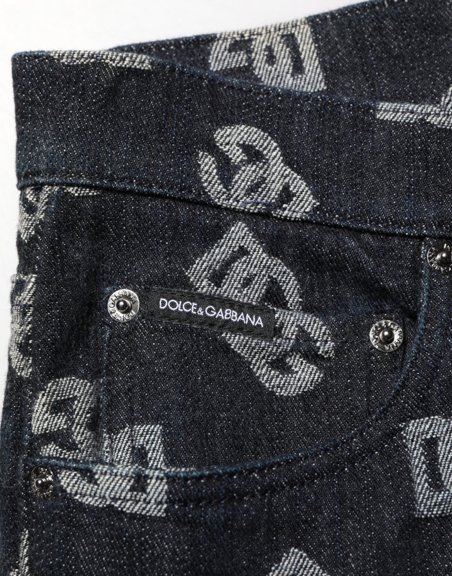 Dolce &amp; Gabbana – Schwarze Skinny-Jeans aus Baumwolle mit DG-Monogramm