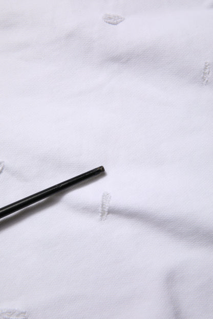 Dolce &amp; Gabbana – Lässige Bermudashorts mit mittlerer Taille und Rissen in Weiß