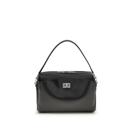 Balenciaga Schultertasche aus schwarzem Kalbsleder Bos Taurus