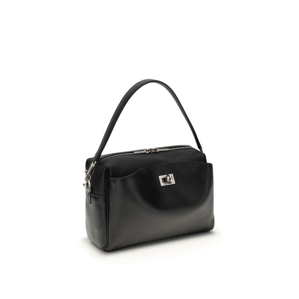 Balenciaga Schultertasche aus schwarzem Kalbsleder Bos Taurus