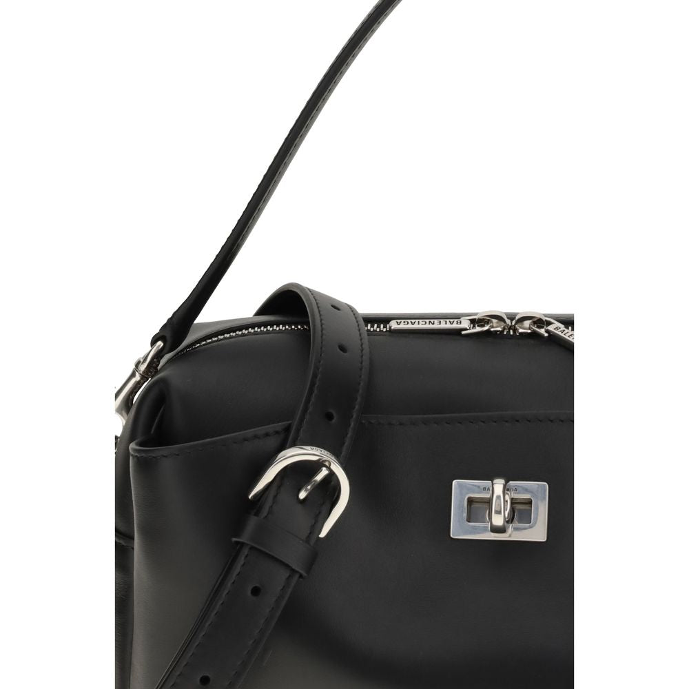 Balenciaga Schultertasche aus schwarzem Kalbsleder Bos Taurus