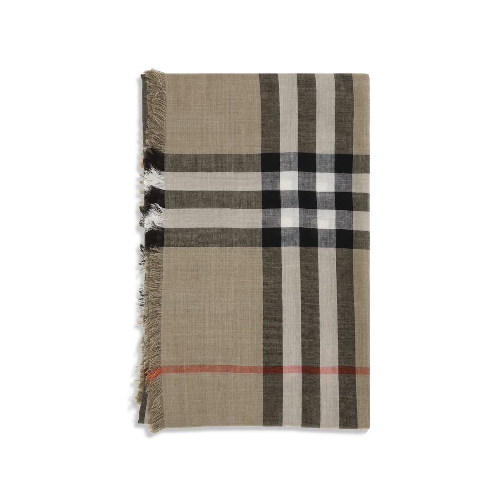 Wendbarer Schal aus Wolle und Seide mit Burberry-Karomuster