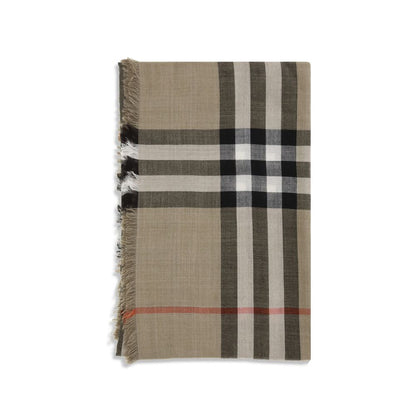 Wendbarer Schal aus Wolle und Seide mit Burberry-Karomuster