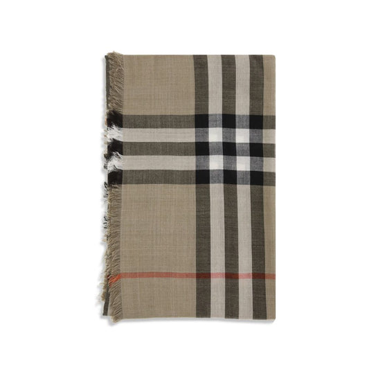 Wendbarer Schal aus Wolle und Seide mit Burberry-Karomuster