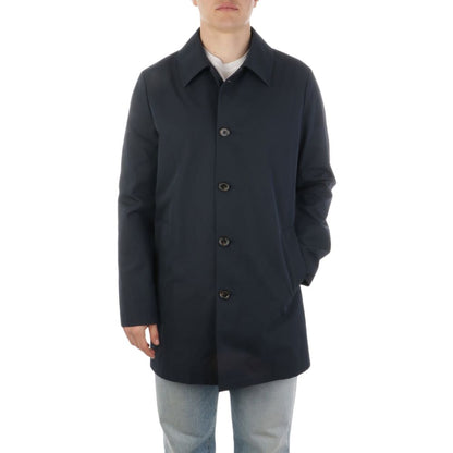 Aquascutum Herren-Trenchcoat aus blauer Baumwolle