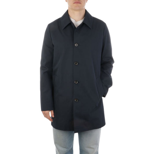 Aquascutum Herren-Trenchcoat aus blauer Baumwolle