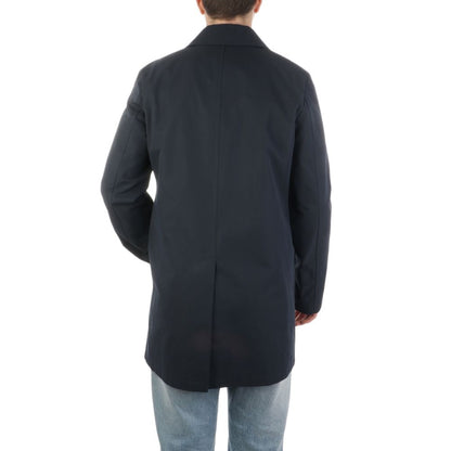 Aquascutum Herren-Trenchcoat aus blauer Baumwolle