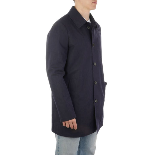 Aquascutum Herren-Trenchcoat aus blauer Baumwolle