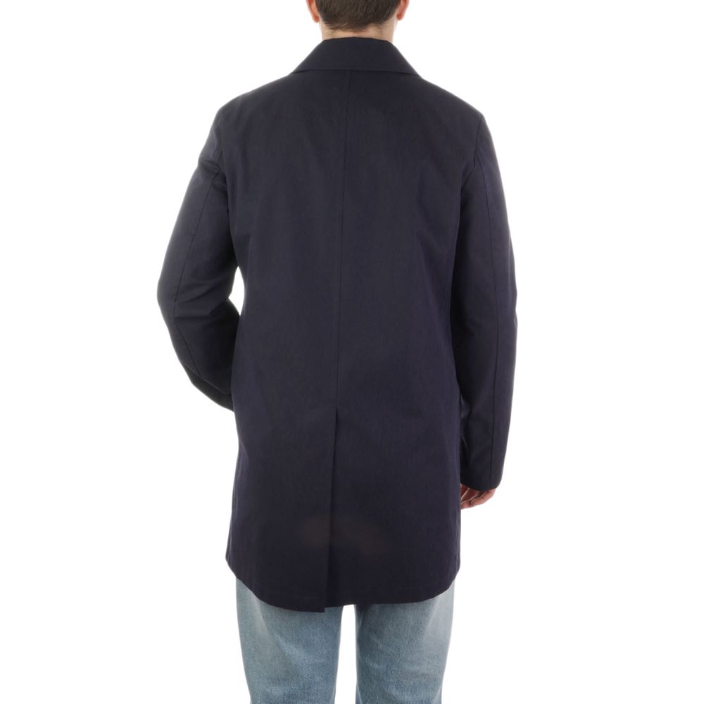 Aquascutum Herren-Trenchcoat aus blauer Baumwolle