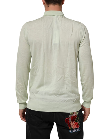 Dolce &amp; Gabbana Hellgrüner Rollkragenpullover mit Logo