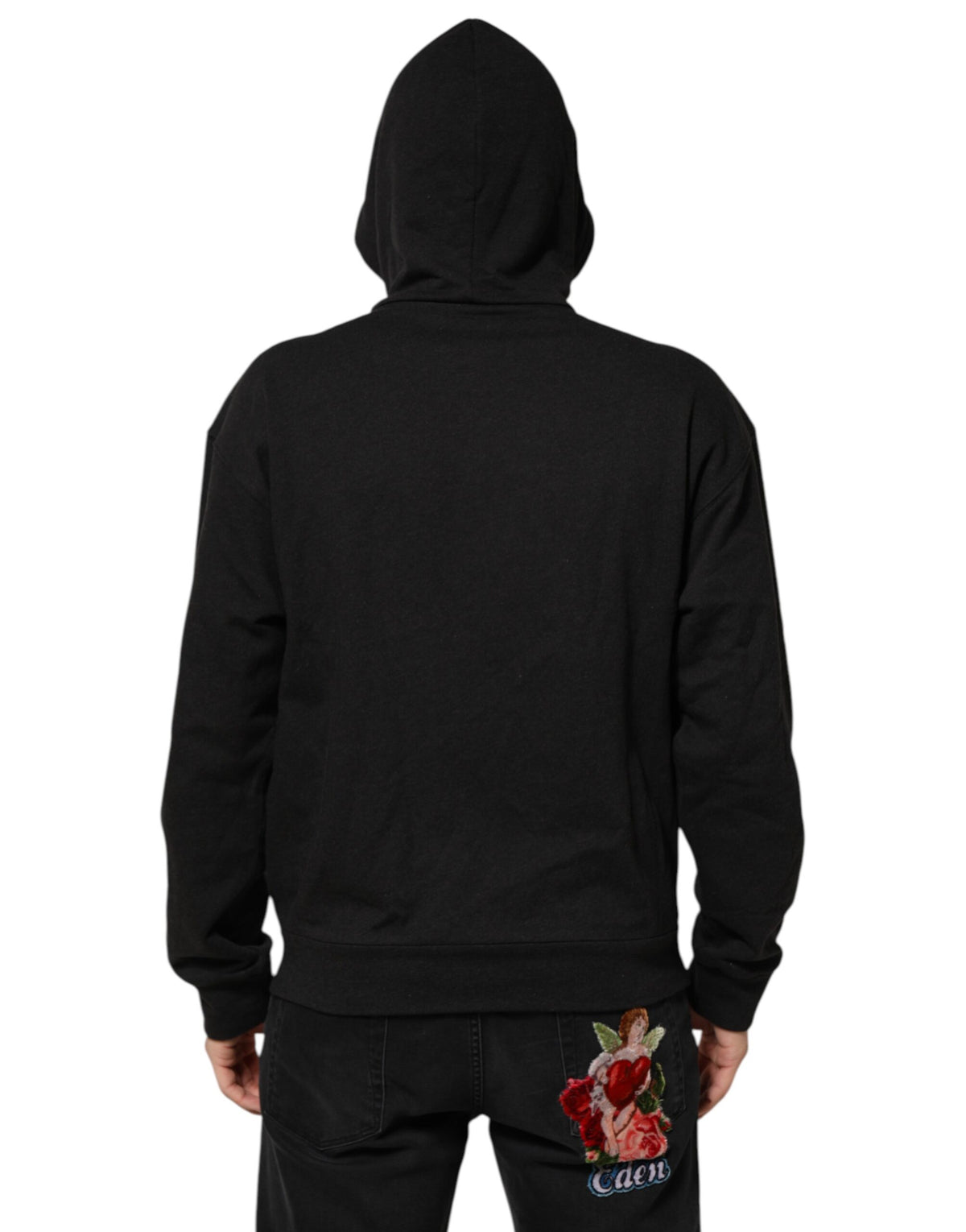 Dolce &amp; Gabbana – Schwarzes Sweatshirt mit durchgehendem Reißverschluss und Logo