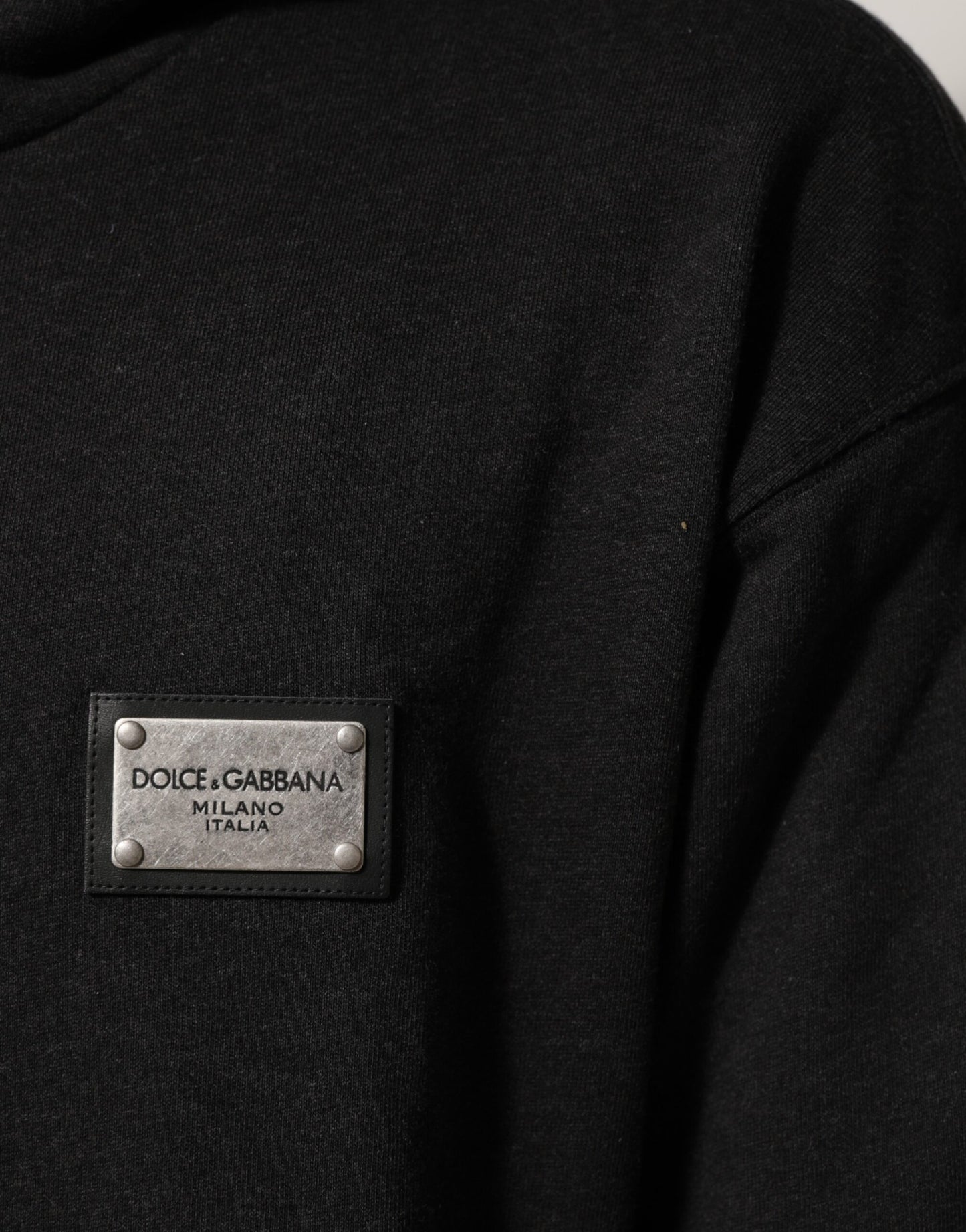 Dolce &amp; Gabbana – Schwarzes Sweatshirt mit durchgehendem Reißverschluss und Logo