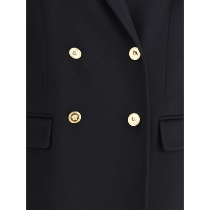 Versace Zweireihiger Mantel aus Wolle und Kaschmir