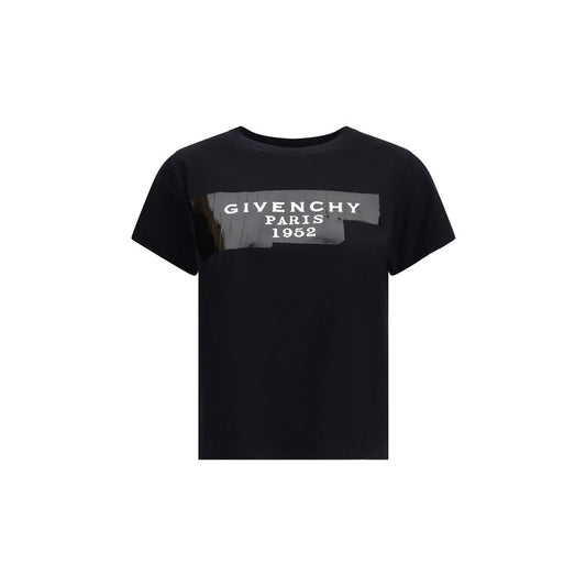 Givenchy Baumwoll-T-Shirt mit schwarzem Givenchy-Tape-Print