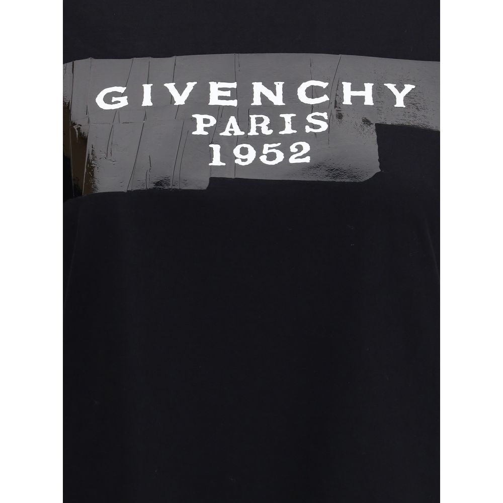 Givenchy Baumwoll-T-Shirt mit schwarzem Givenchy-Tape-Print