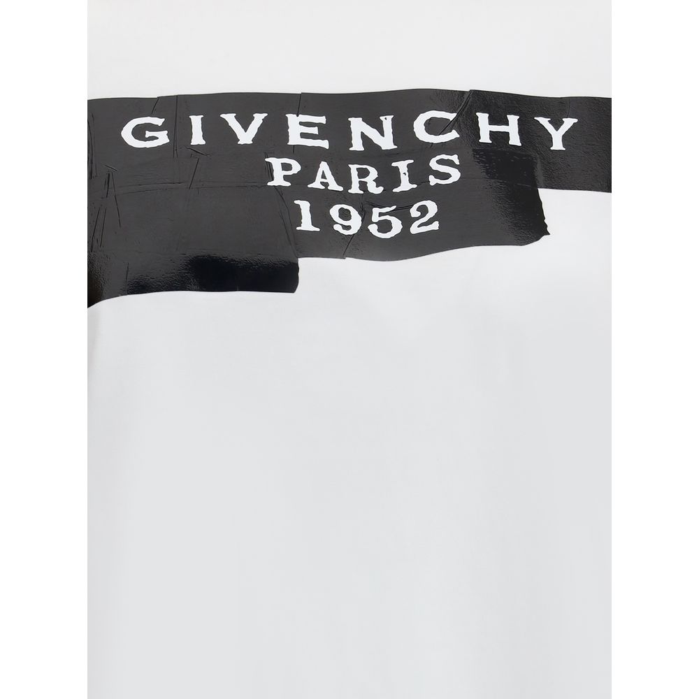 Givenchy Baumwoll-T-Shirt mit schwarzem Givenchy-Tape-Print