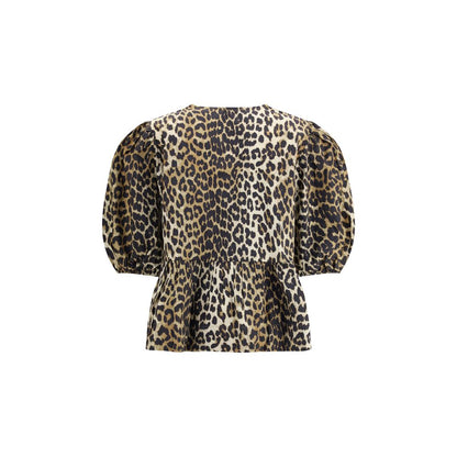Ganni Leoparden-Baumwollhemd