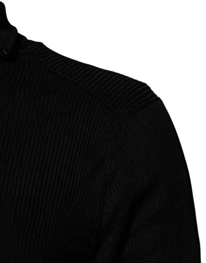 Dolce &amp; Gabbana – Schwarzer Rollkragenpullover aus Viskose