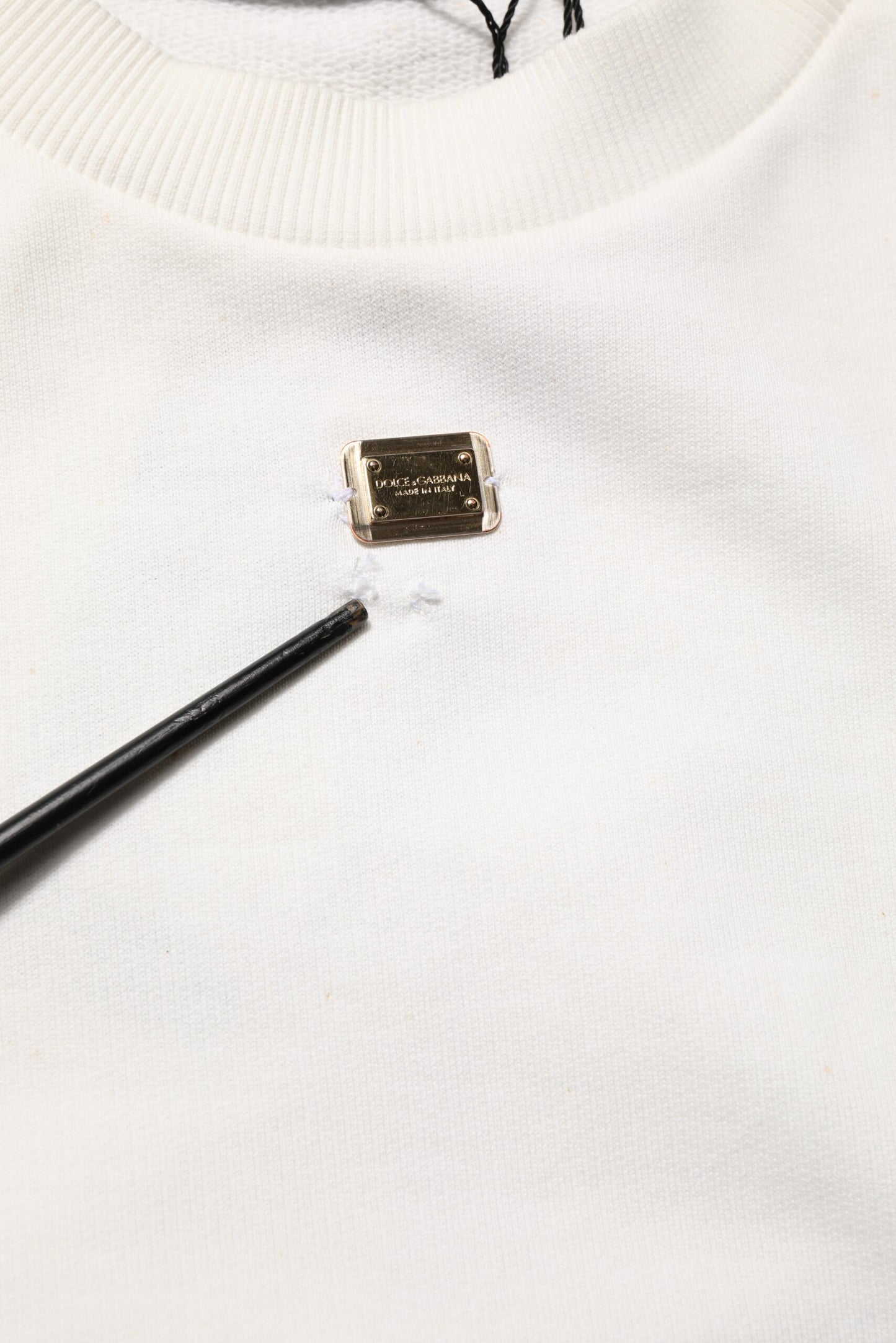 Dolce &amp; Gabbana – Weißes Sweatshirt mit Rundhalsausschnitt und DG-Logo