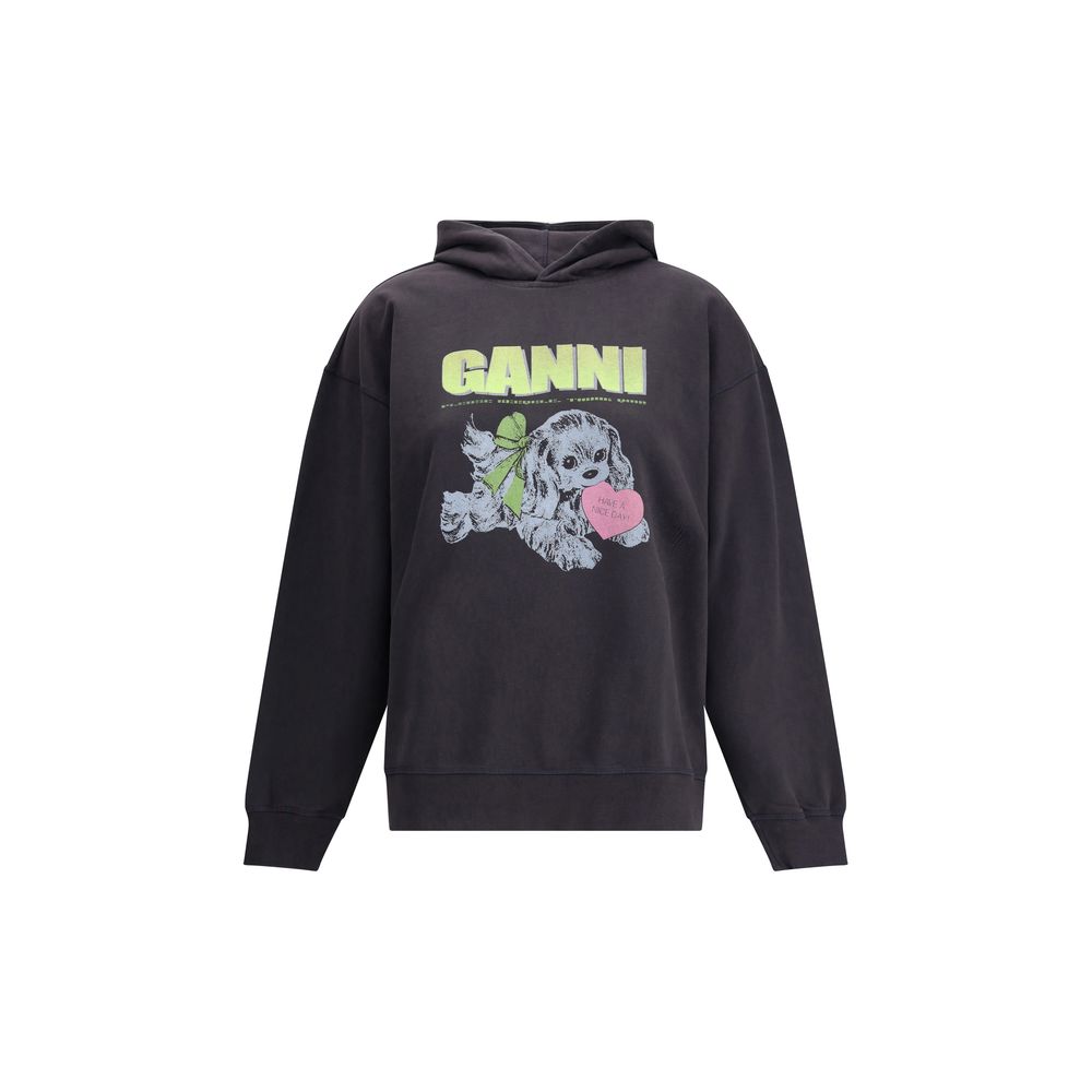 Ganni Schwarzes Baumwoll-Sweatshirt