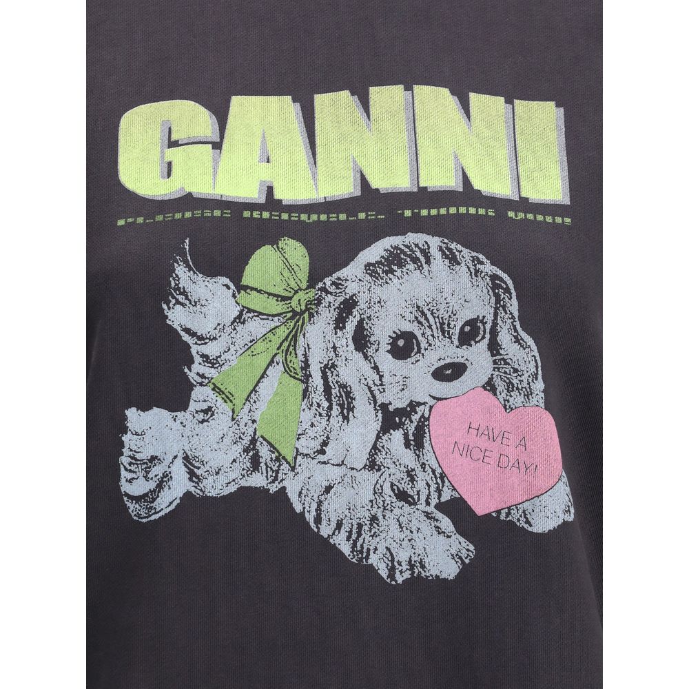 Ganni Schwarzes Baumwoll-Sweatshirt