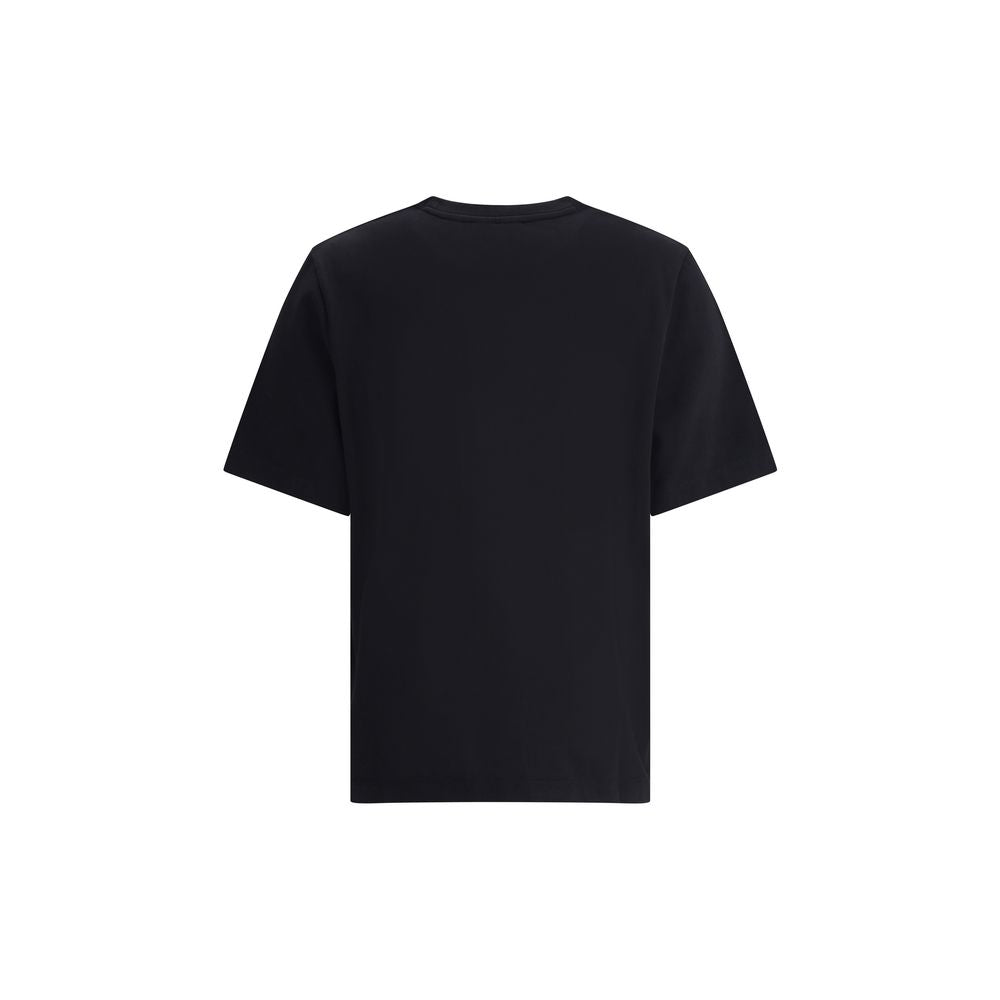 Maison Kitsuné Schwarzes Baumwoll-T-Shirt