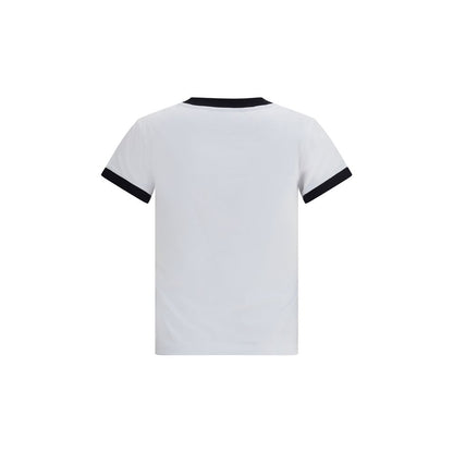 Ganni – T-Shirt mit Kätzchen-Print