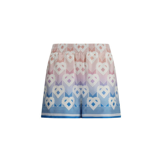 Casablanca Seidenshorts mit Farbverlauf und Herz-Monogramm