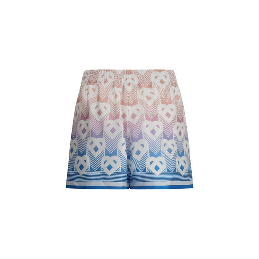 Casablanca Seidenshorts mit Farbverlauf und Herz-Monogramm