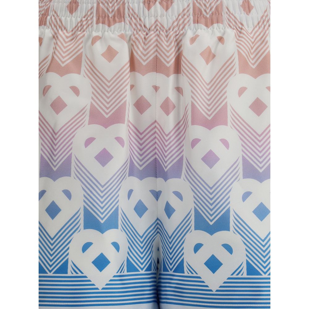 Casablanca Seidenshorts mit Farbverlauf und Herz-Monogramm