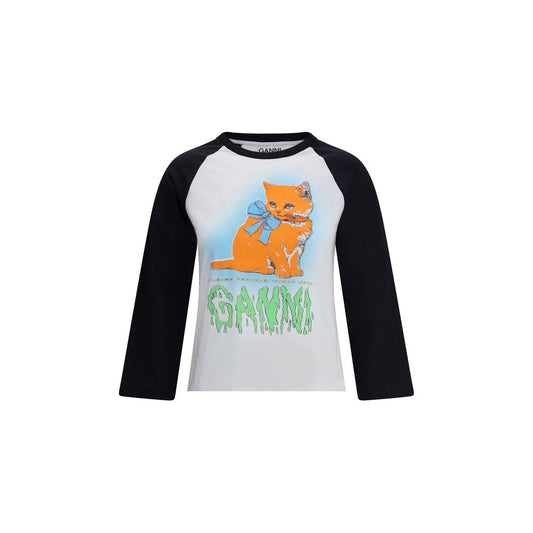 T-Shirt mit Ganni-Kitty-Print