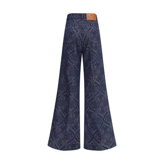 Etro Blaue Baumwoll-Jeans mit ausgestelltem Bein