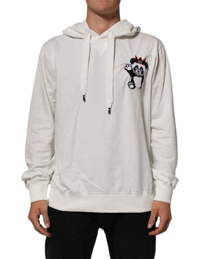 Dolce &amp; Gabbana – Sweatshirt mit Kapuze und Panda-Print aus Baumwolle in Off-White