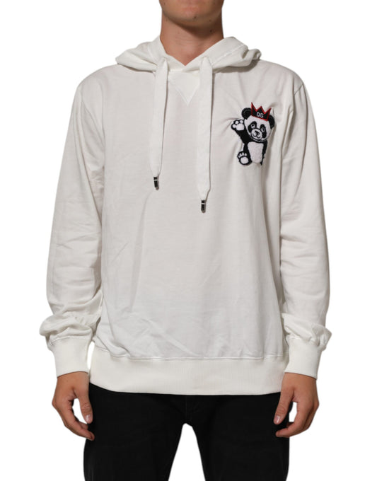 Dolce &amp; Gabbana – Sweatshirt mit Kapuze und Panda-Print aus Baumwolle in Off-White