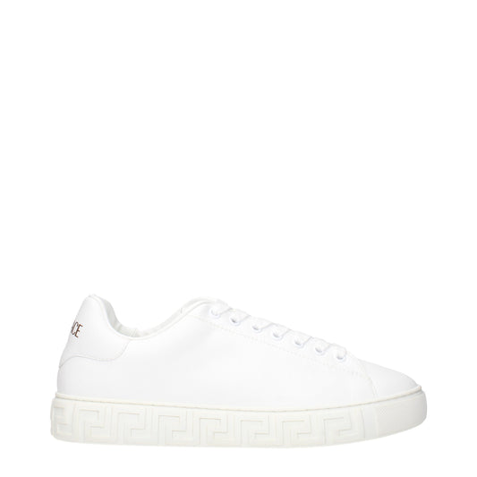 Versace Weiße niedrige Lederschuhe