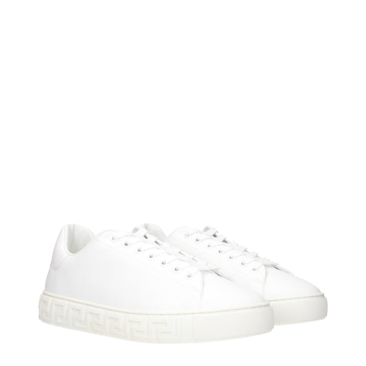 Versace Weiße niedrige Lederschuhe