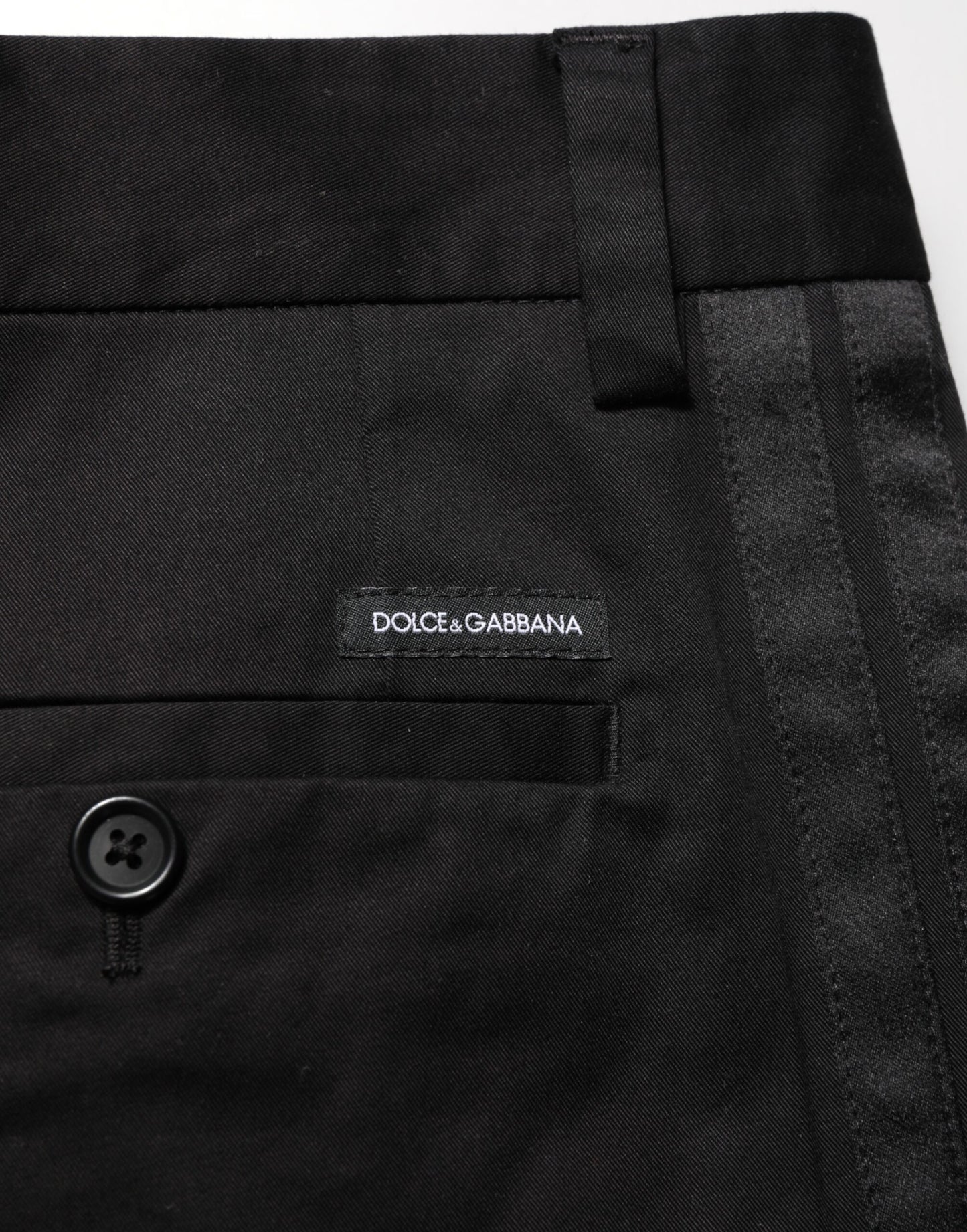 Dolce &amp; Gabbana – Schwarze Freizeithose aus Baumwollstretch