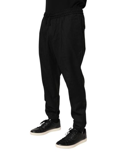 Dolce &amp; Gabbana Schwarze Jogginghose mit Kordelzug für Herren