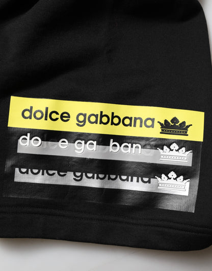 Dolce &amp; Gabbana – Lässige Bermudashorts aus schwarzer Baumwolle mit mittlerer Taille