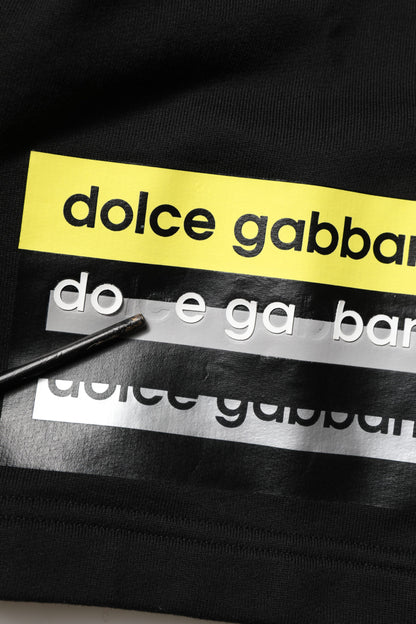 Dolce &amp; Gabbana – Lässige Bermudashorts aus schwarzer Baumwolle mit mittlerer Taille