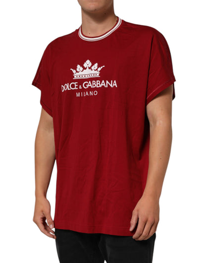 Dolce &amp; Gabbana – Kastanienbraunes T-Shirt aus Baumwolle mit halblangen Ärmeln und LogoCrown