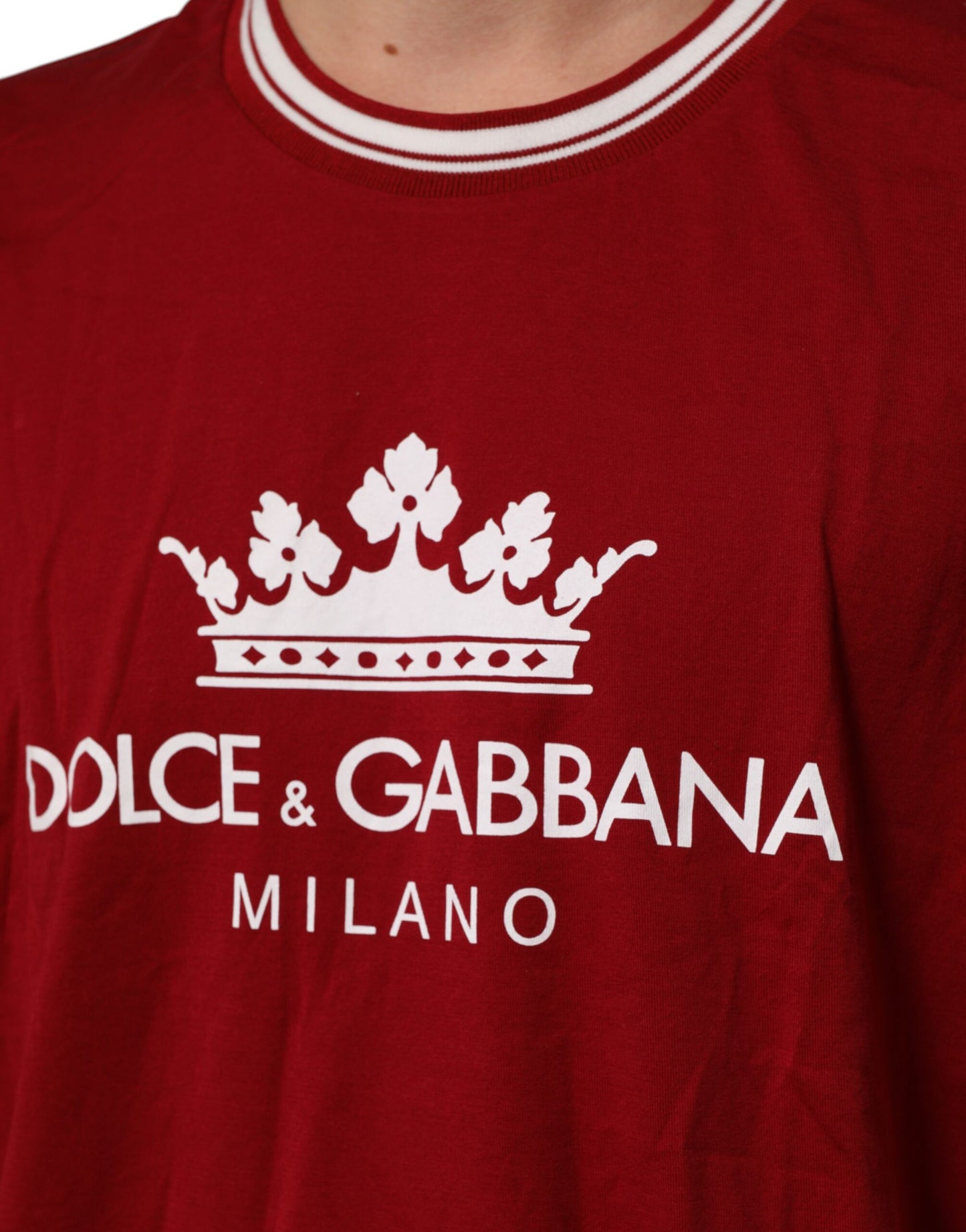 Dolce &amp; Gabbana – Kastanienbraunes T-Shirt aus Baumwolle mit halblangen Ärmeln und LogoCrown