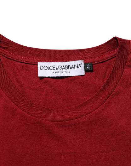 Dolce &amp; Gabbana – Kastanienbraunes T-Shirt mit Rundhalsausschnitt und kurzen Ärmeln und Logo