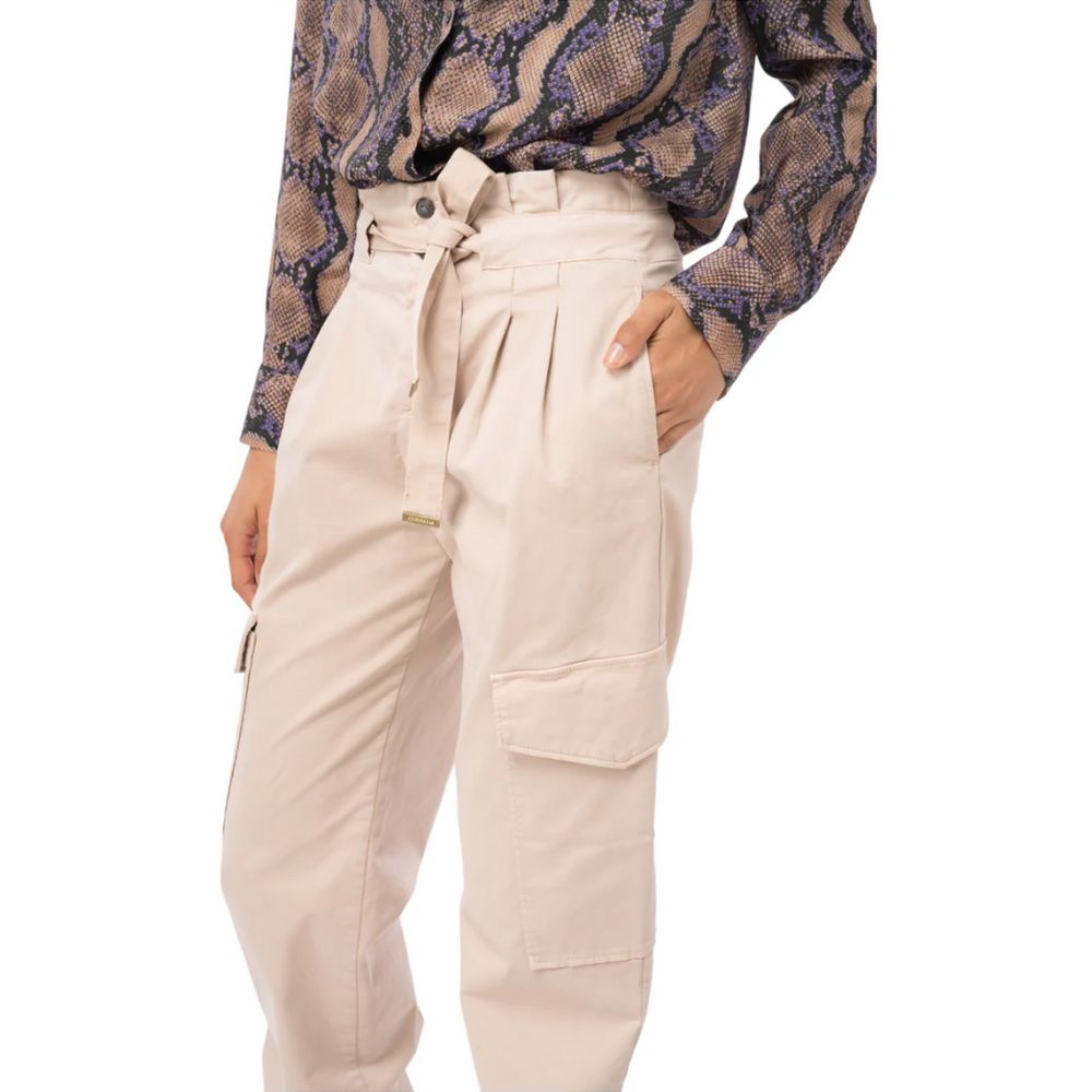 PINKO Rosa Baumwollhose für Damen mit Cargotaschen