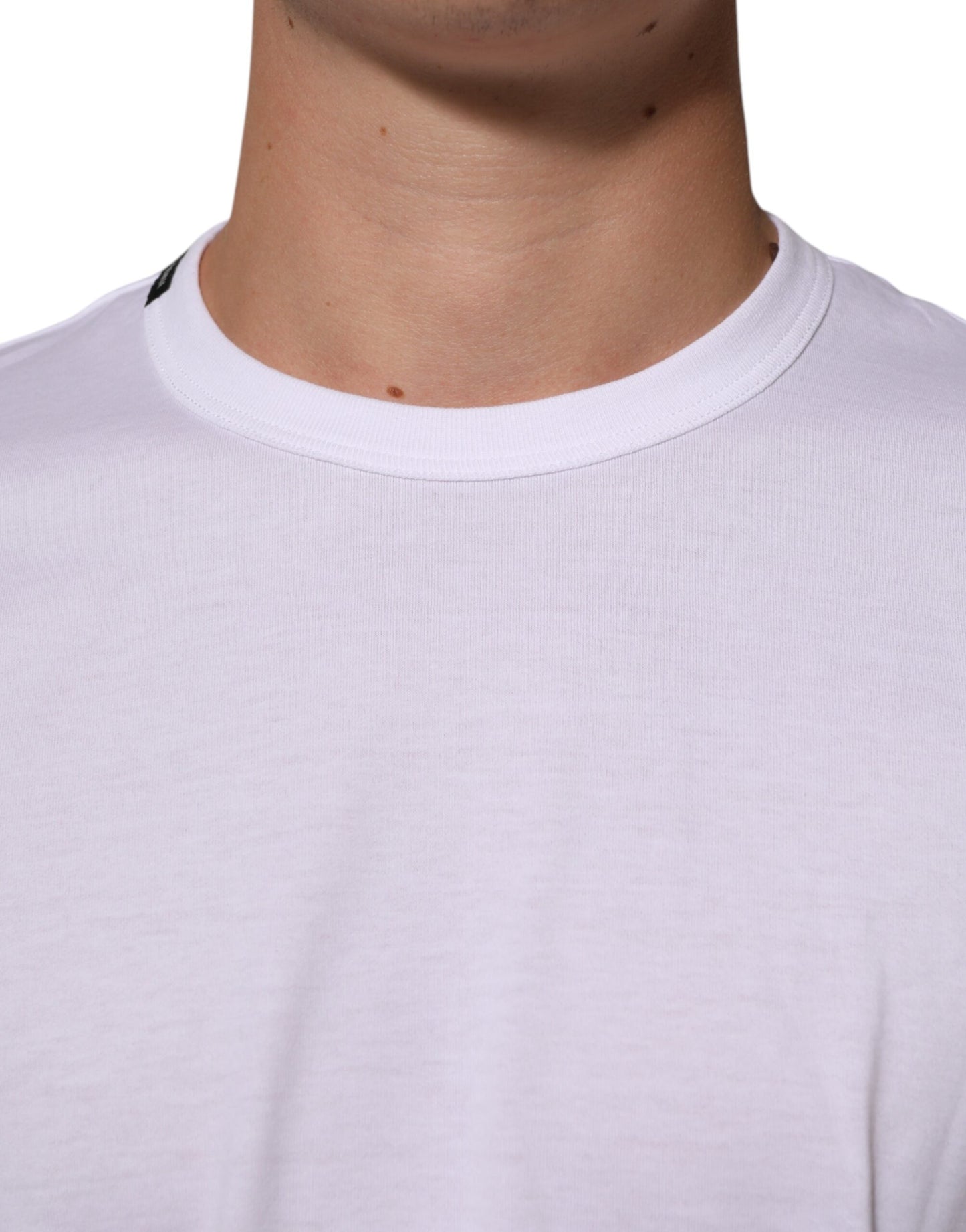 Dolce &amp; Gabbana Weißes Goodluck 2021 Baumwoll-T-Shirt mit Rundhalsausschnitt