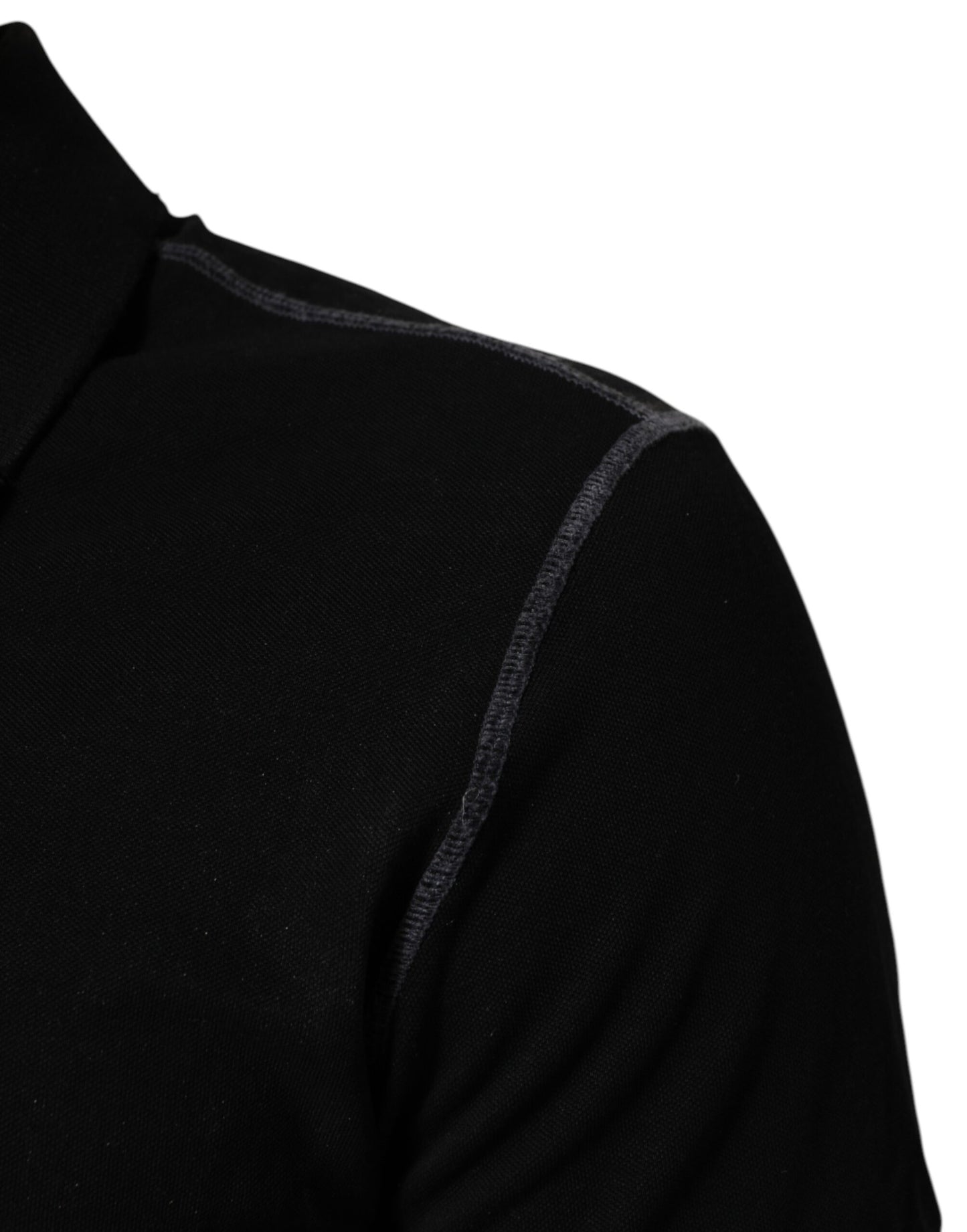 Dolce &amp; Gabbana – Poloshirt aus schwarzer Baumwolle mit Grafikdruck