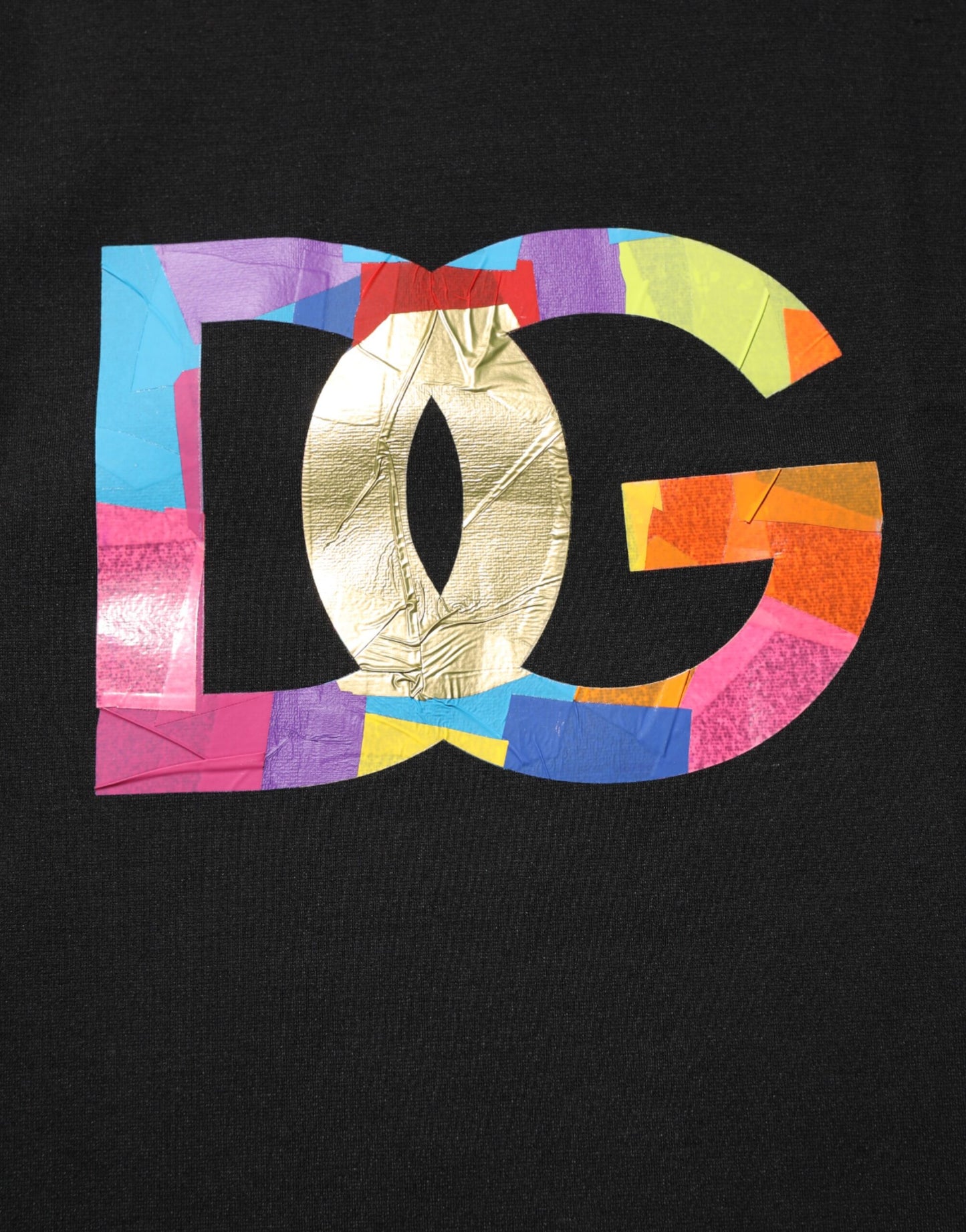 Dolce &amp; Gabbana – Schwarzes Baumwoll-T-Shirt mit Rundhalsausschnitt und Logo-Print