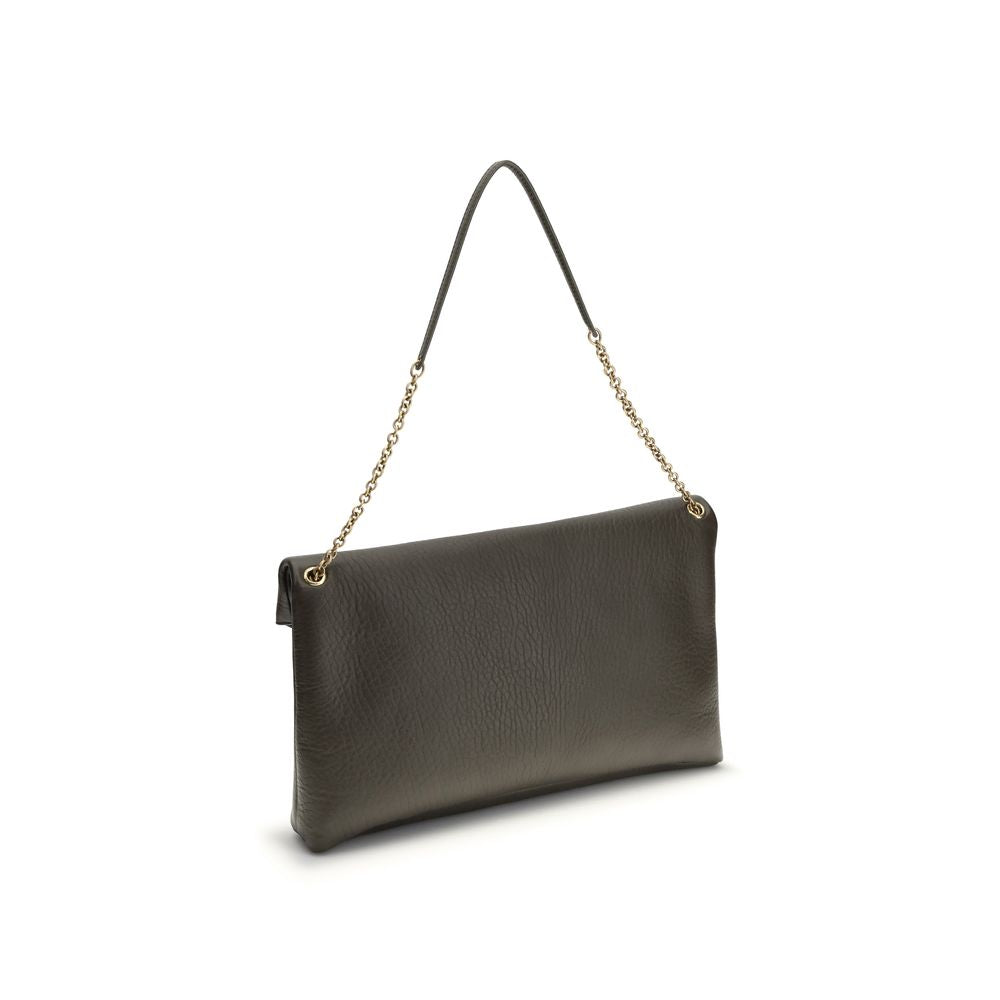Saint Laurent Grüne Lammschultertasche aus Ovis Aries Leder