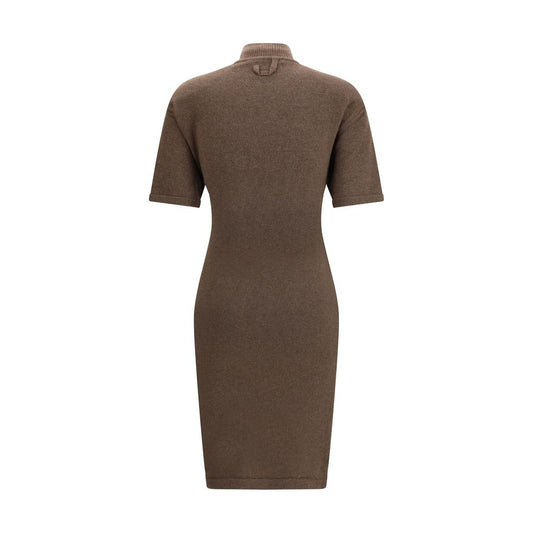Jacquemus braunes, lässiges Kleid aus Merinowolle