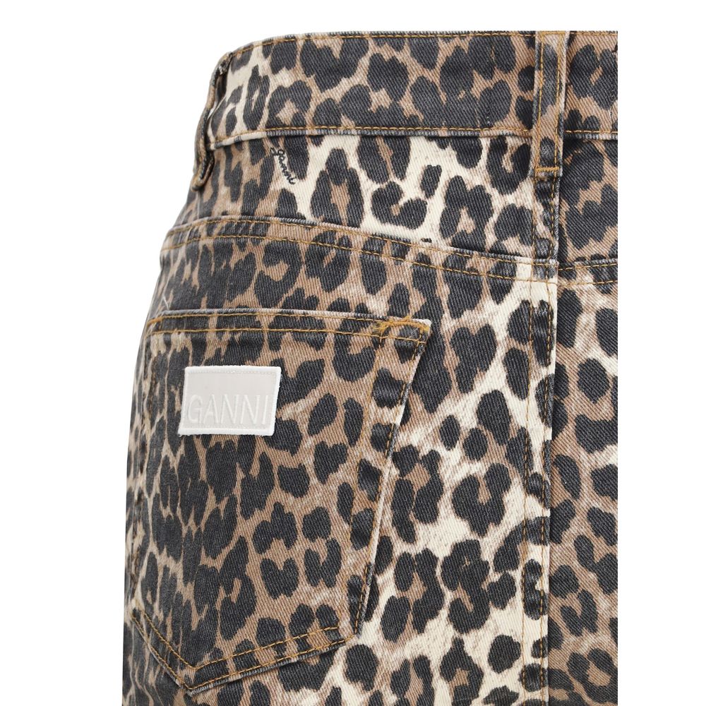 Ganni Hose mit Animalprint